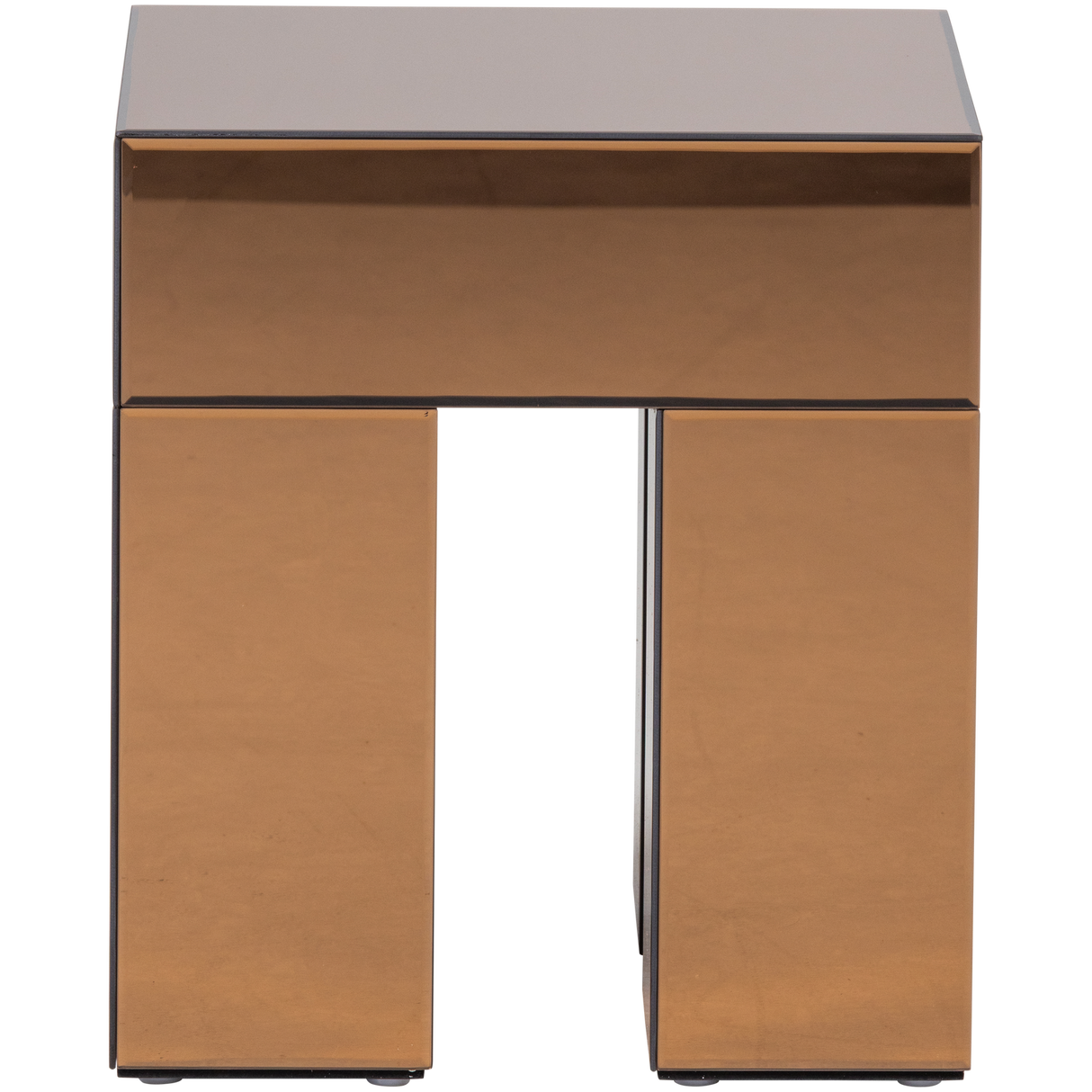 Mirrox Bijzettafel Hout Spiegelglas Bruin [Fsc]