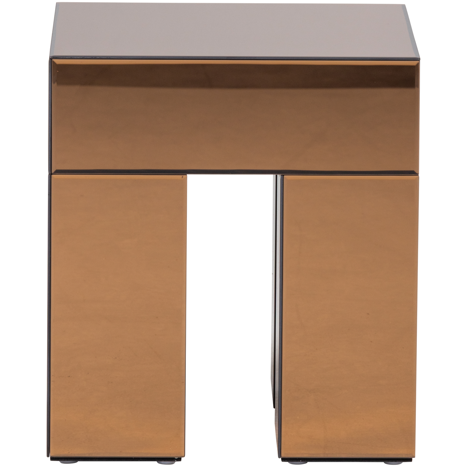 Mirrox Bijzettafel Hout Spiegelglas Bruin [Fsc]