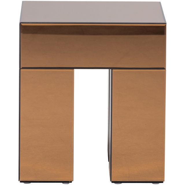 Mirrox Bijzettafel Hout Spiegelglas Bruin [Fsc]