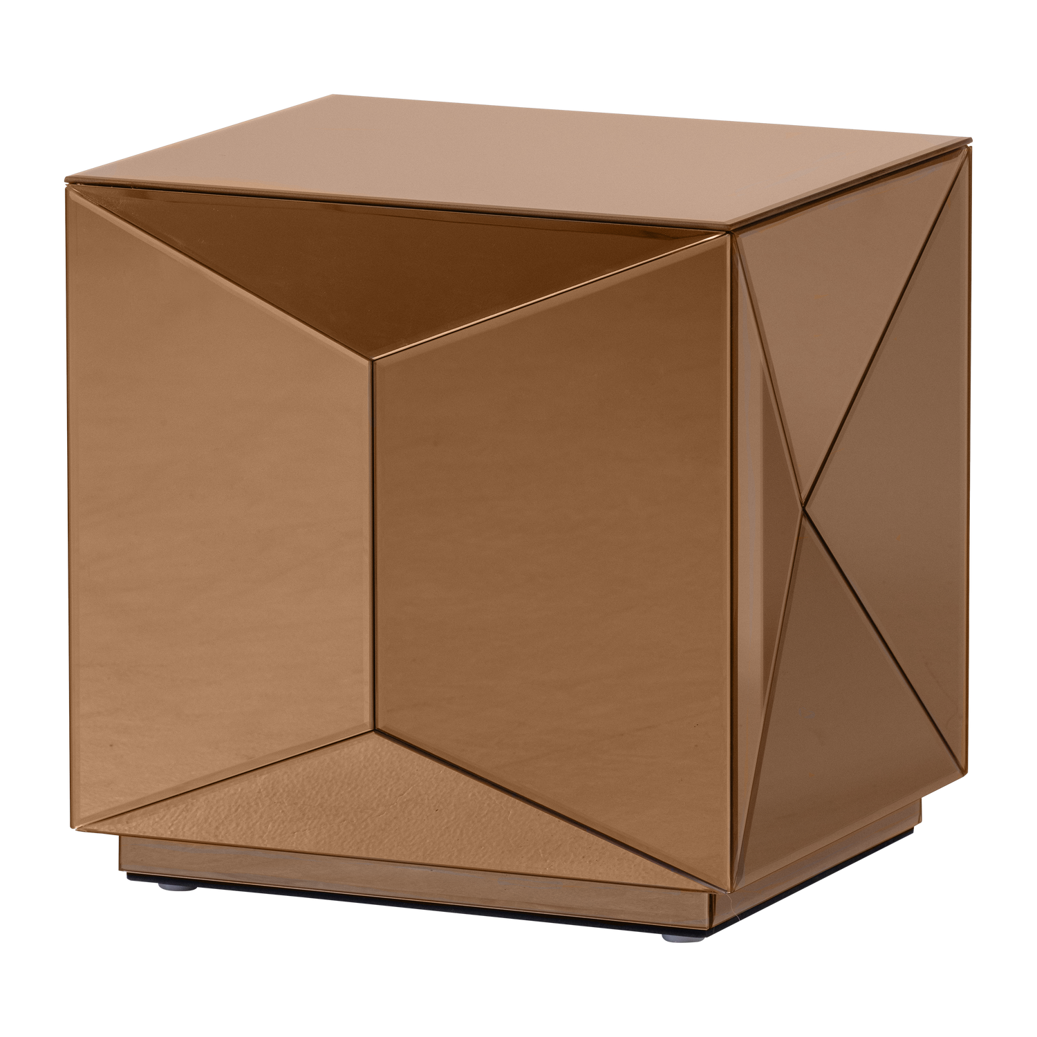 Glintz Bijzettafel Hout Spiegelglas Bruin [Fsc]