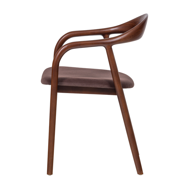 Bran Eetkamerstoel Beukenhout Velvet Bruin [Fsc]