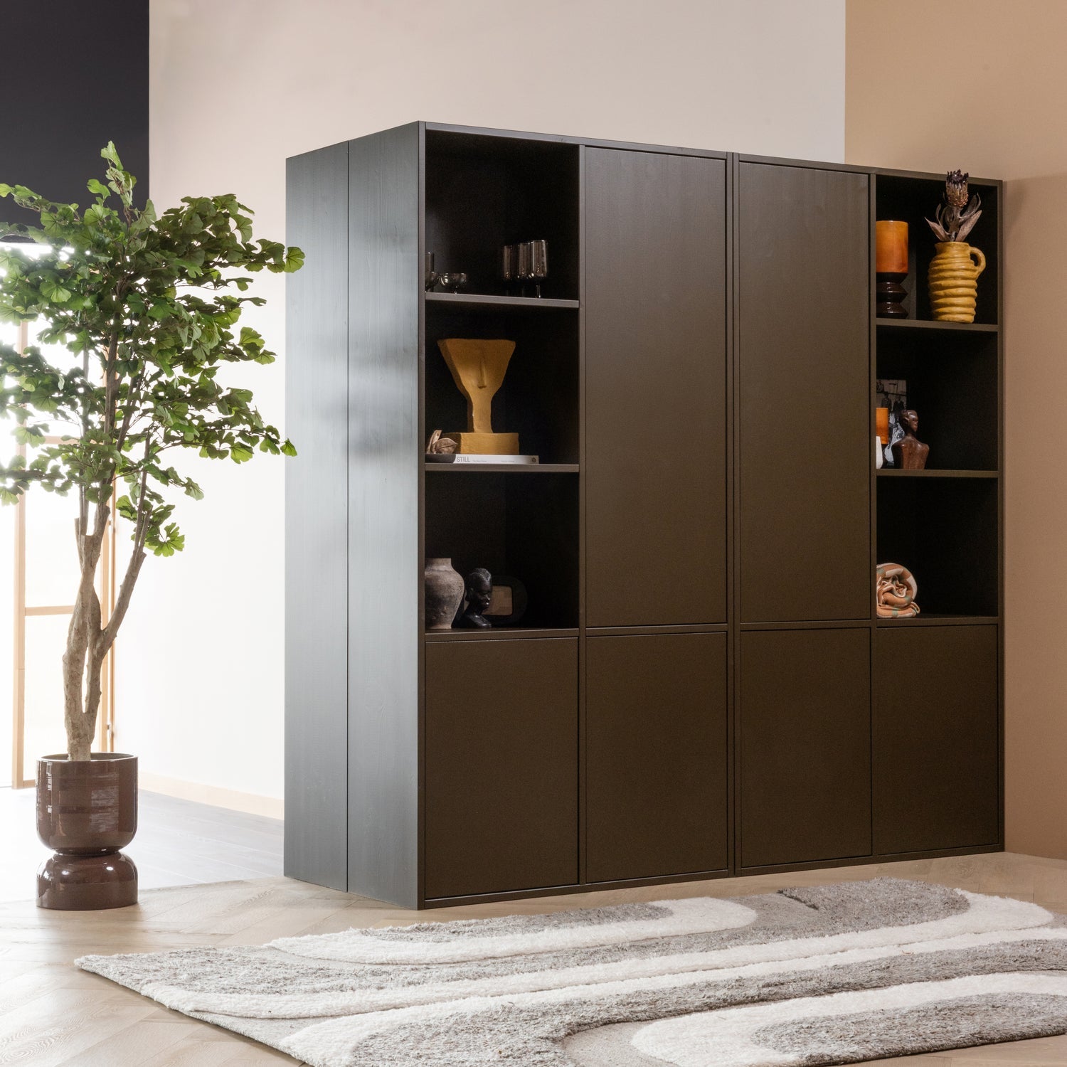 Meggy Opbergkast Links 108 Cm Grenen Middenbruin [Fsc]
