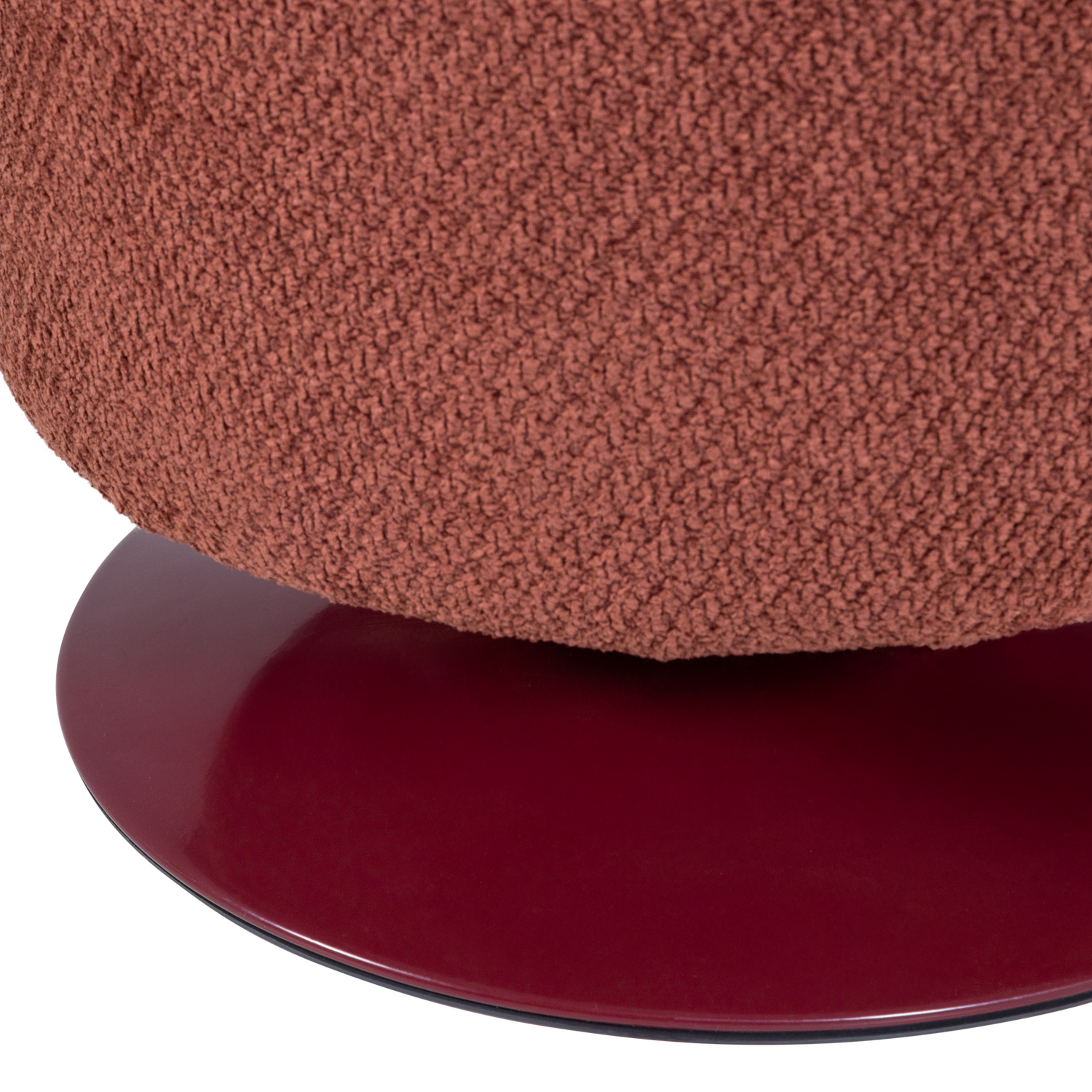 Islen Poef Met Draaivoet Boucle Bordeauxrood