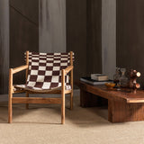 Zano Fauteuil Hout Bruin Met Kelim Zitting Naturel
