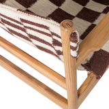 Zano Fauteuil Hout Bruin Met Kelim Zitting Naturel