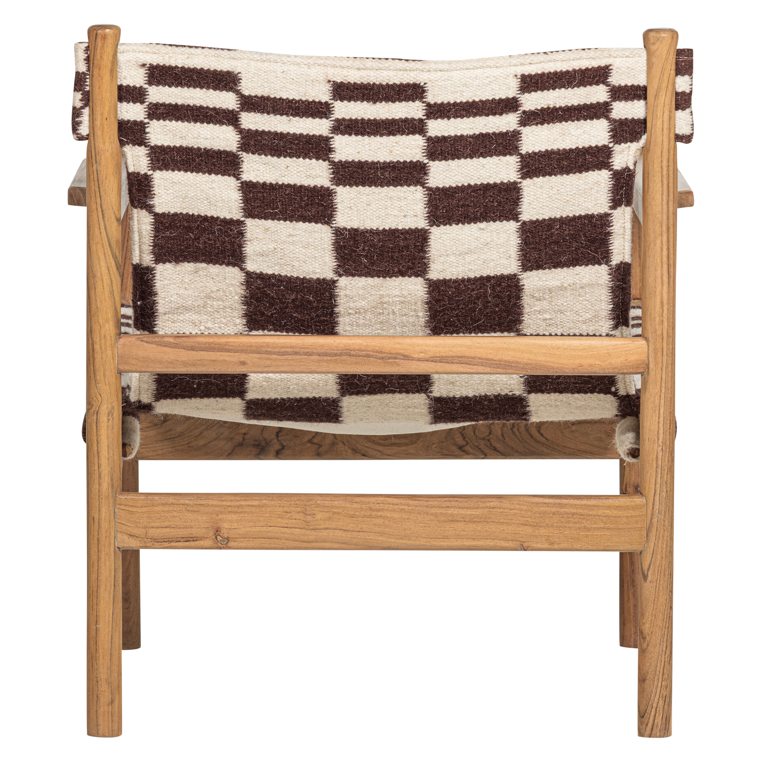 Zano Fauteuil Hout Bruin Met Kelim Zitting Naturel