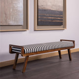 Valo Bankje Hout Bruin Met Streepstof Zwart/Wit