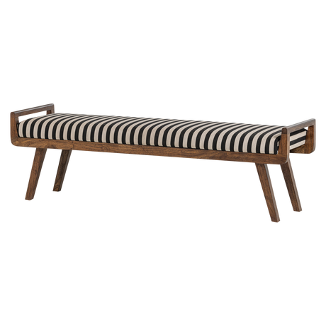 Valo Bankje Hout Bruin Met Streepstof Zwart/Wit van WOOOD – Luxe comfort op maat van PureWonen. Vraag naar de beste prijs.