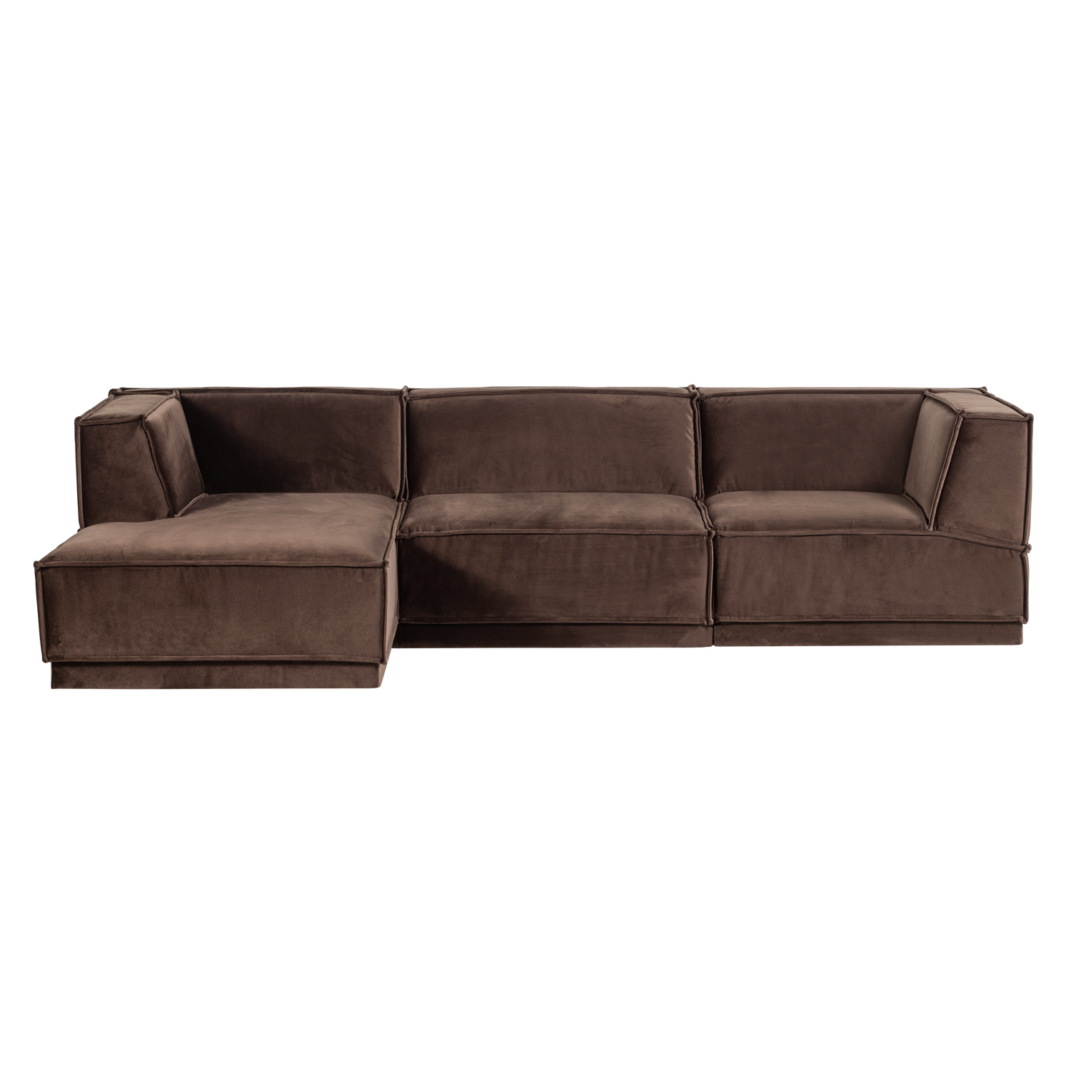 Manu Chaise Longue Bank Links Velvet Bruin [Fsc]
