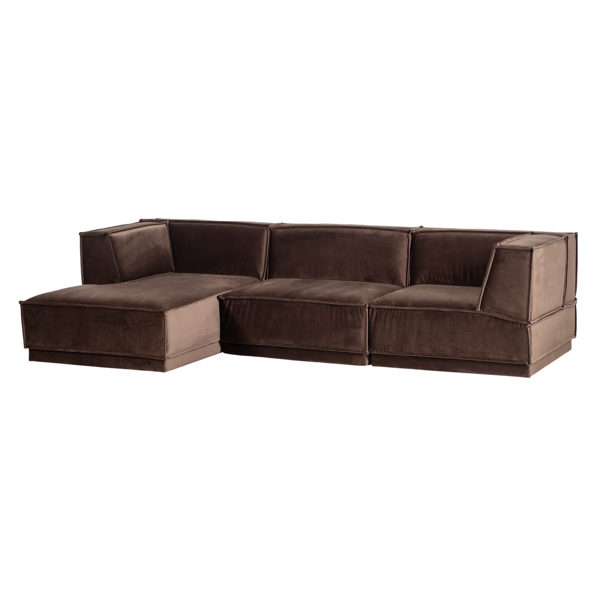 Manu Chaise Longue Bank Links Velvet Bruin [Fsc]