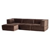 Manu Chaise Longue Bank Links Velvet Bruin [Fsc]