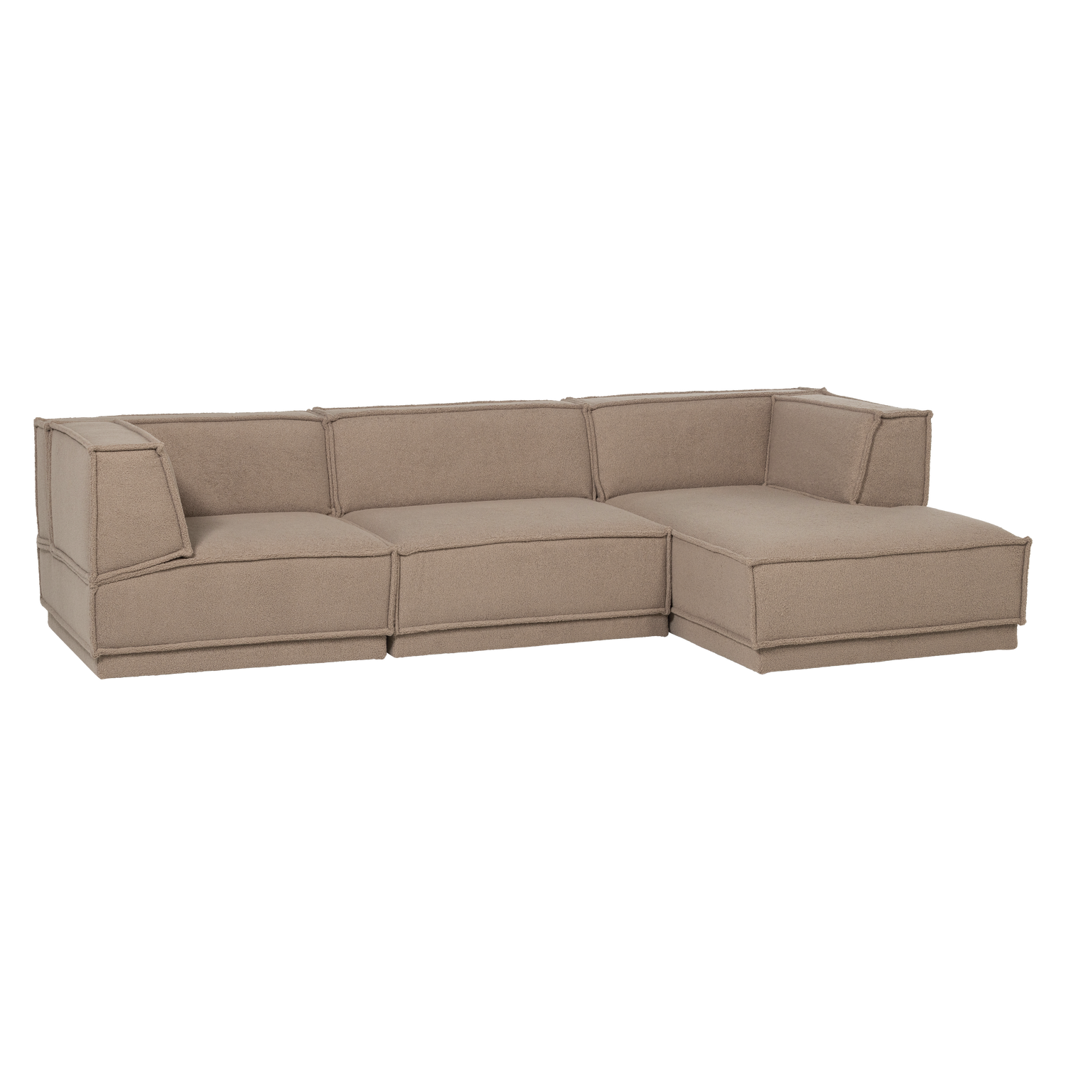 Manu Chaise Longue Bank Rechts Teddy Taupe [Fsc]