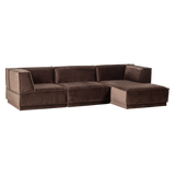 Manu Chaise Longue Bank Rechts Velvet Bruin [Fsc]
