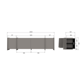 Brock Tv Meubel 200 Cm Essen Fineer Warmgrijs [Fsc]