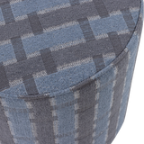 Sarli Poef Hoog Ruit Dessin Chenille Grijs/Blauw [Fsc]