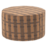 Sarli Poef Laag Ruit Dessin Chenille Bruin/Roze [Fsc]