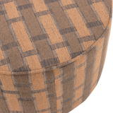 Sarli Poef Laag Ruit Dessin Chenille Bruin/Roze [Fsc]