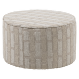 Sarli Poef Laag Ruit Dessin Chenille Naturel/Beige [Fsc]