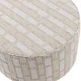 Sarli Poef Laag Ruit Dessin Chenille Naturel/Beige [Fsc]
