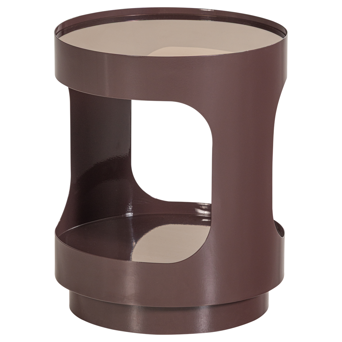 Sero Bijzettafel Metaal/Glas Bruin