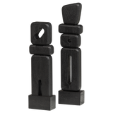 Elon Sculptuur Ornamenten Hout Zwart Set Van 2