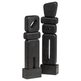 Elon Sculptuur Ornamenten Hout Zwart Set Van 2