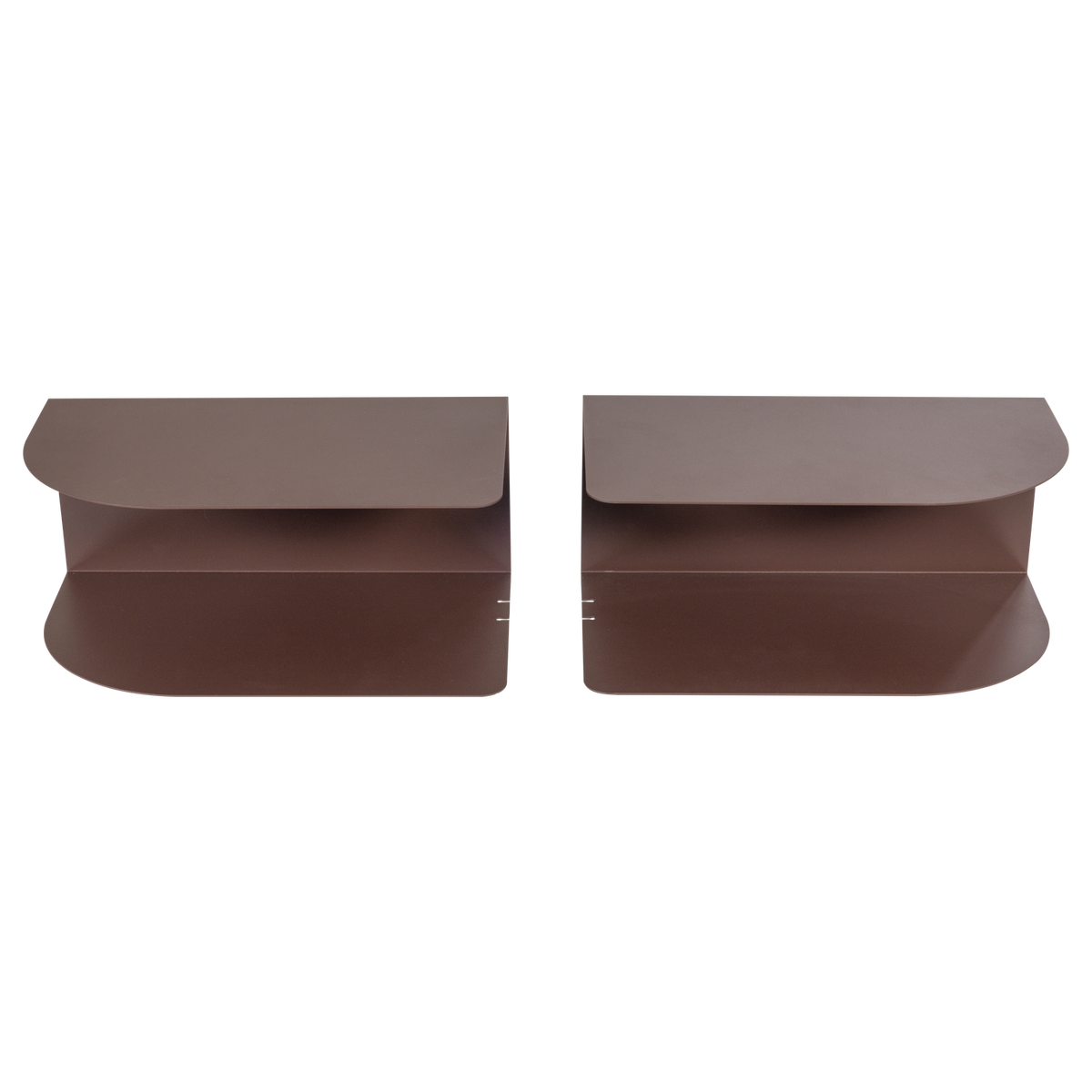 Ovia Nachtkastje Links/Rechts Metaal Paars/Bruin Set Van 2