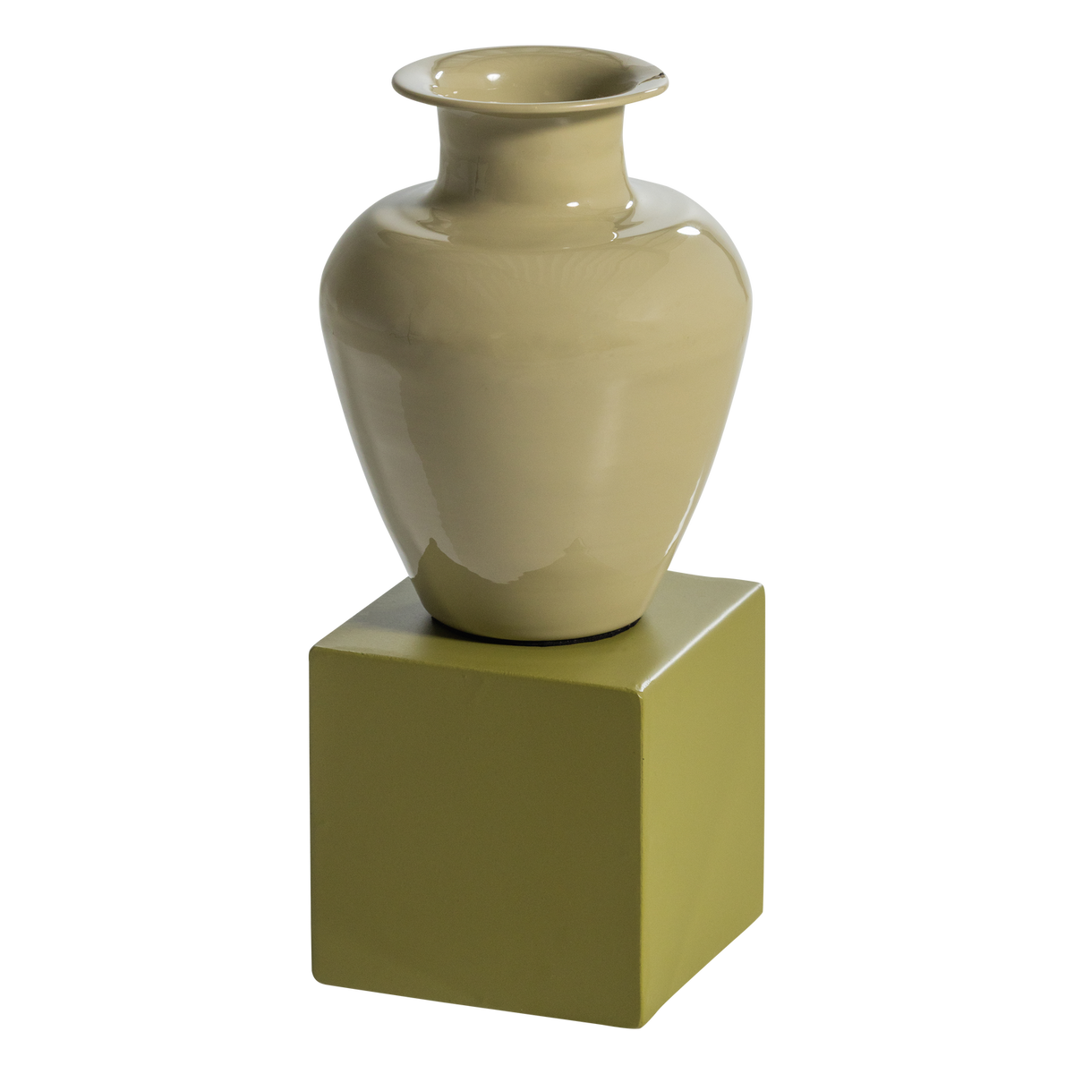 Numo Wanddeco Set Vaas/Kubus 29 X13 Cm Metaal Groen