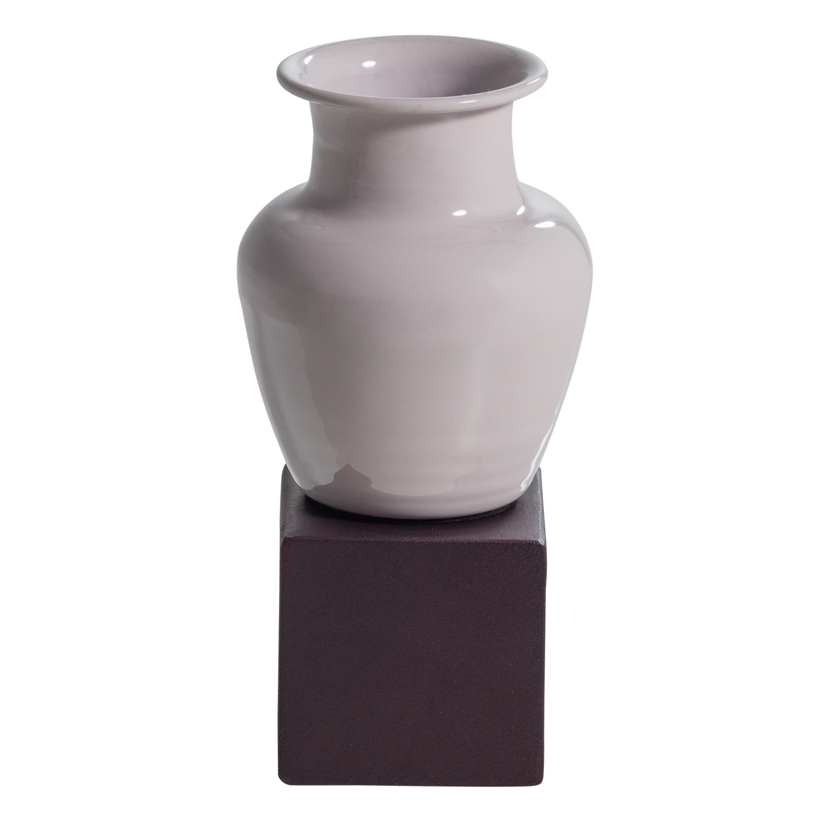 Numo Wanddeco Set Vaas/Kubus 21 X10 Cm Metaal Paars
