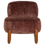 Runi Fauteuil Hout/Velvet Paars/Bruin [Fsc]