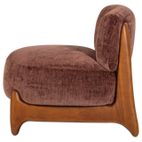 Runi Fauteuil Hout/Velvet Paars/Bruin [Fsc]
