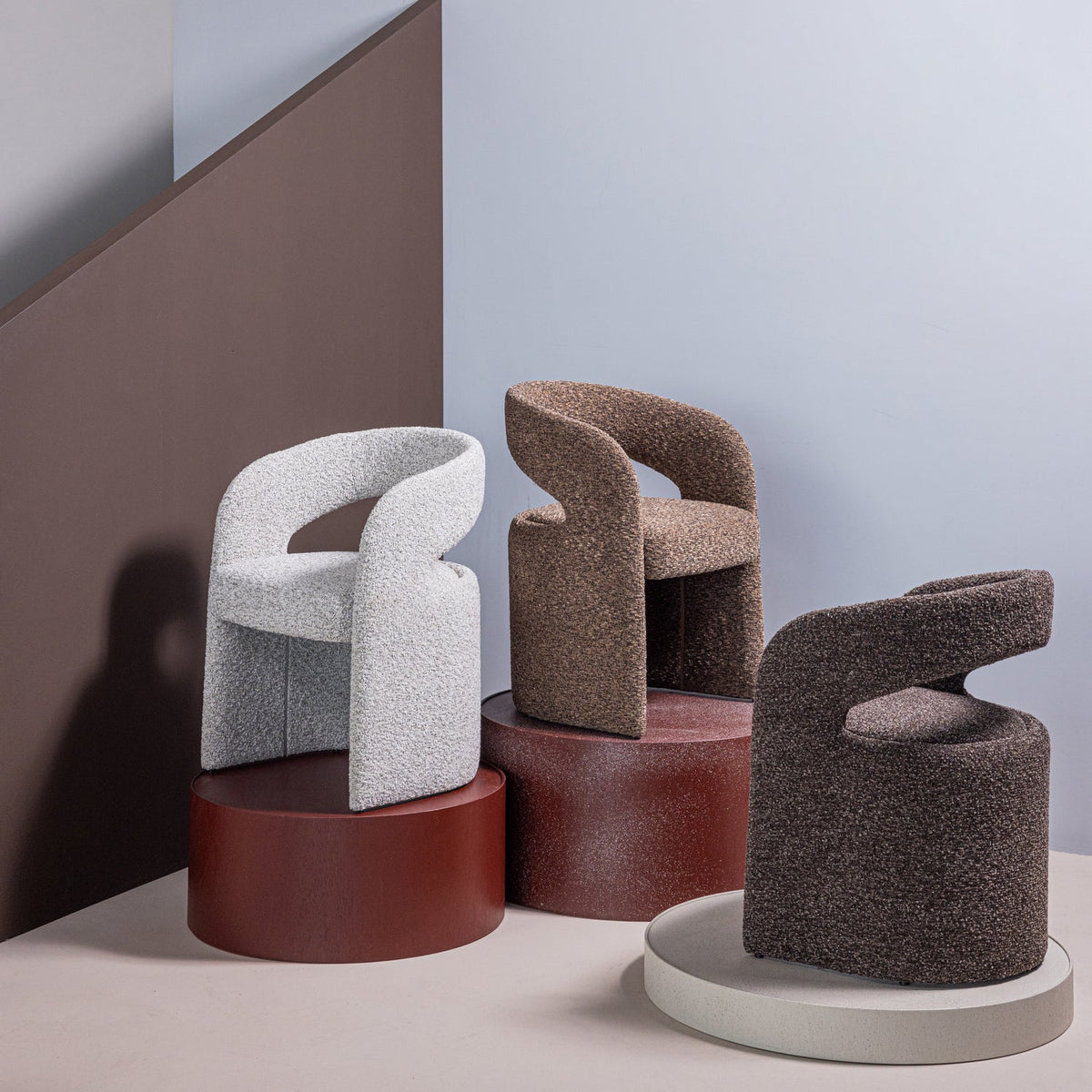 Lanor Eetkamerstoel Grove Boucle Donkerbruin [Fsc]