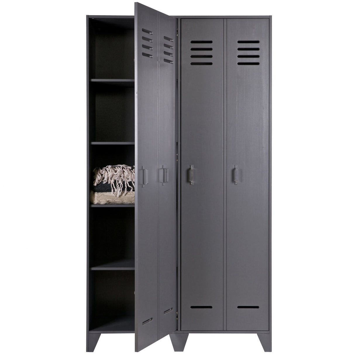 Stijn Hoog 2 Drs Lockerkast Steel Grey [Fsc] van WOOOD – Luxe comfort op maat van PureWonen. Vraag naar de beste prijs.
