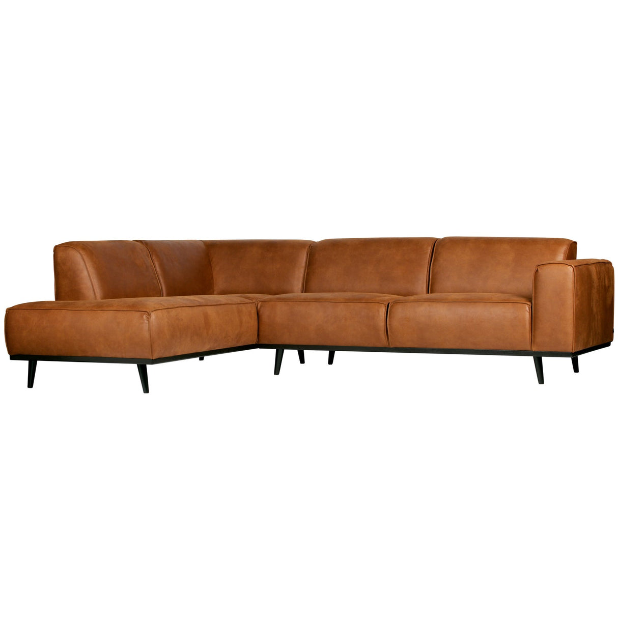 Statement Hoekbank Links Ecoleer Cognac