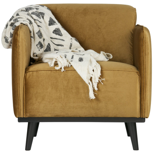 Statement Fauteuil Met Arm Velvet Honinggeel