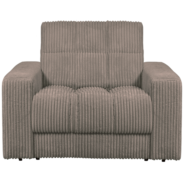 Second Date Fauteuil Grove Ribstof Mud van WOOOD – Luxe comfort op maat van PureWonen. Vraag naar de beste prijs.