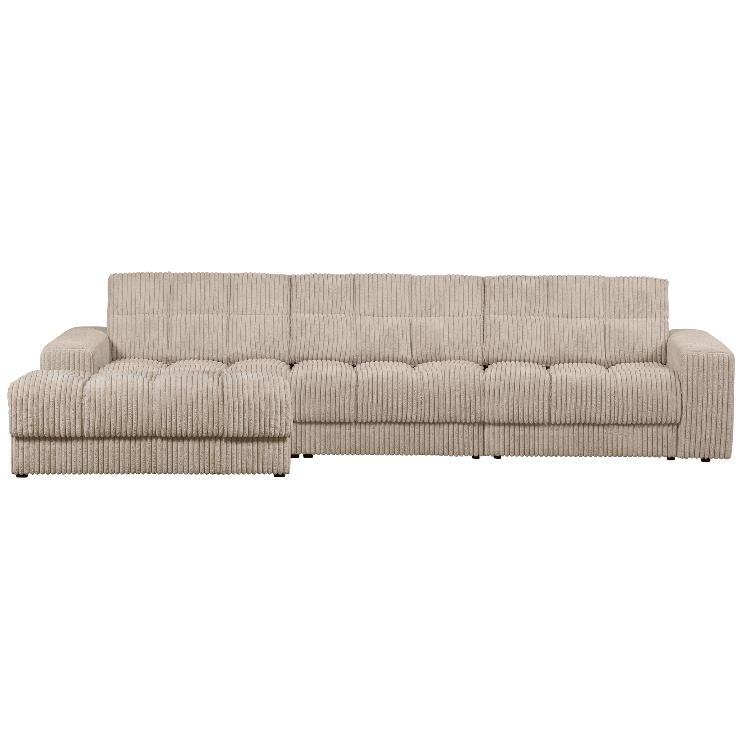 Second Date Chaise Longue Links Grove Ribstof Travertin van WOOOD – Luxe comfort op maat van PureWonen. Vraag naar de beste prijs.