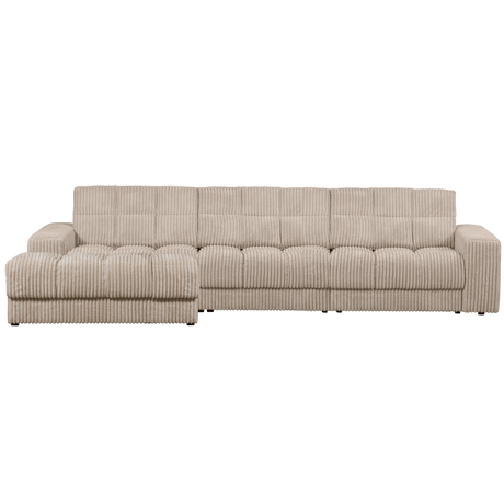 Second Date Chaise Longue Links Grove Ribstof Travertin van WOOOD – Luxe comfort op maat van PureWonen. Vraag naar de beste prijs.