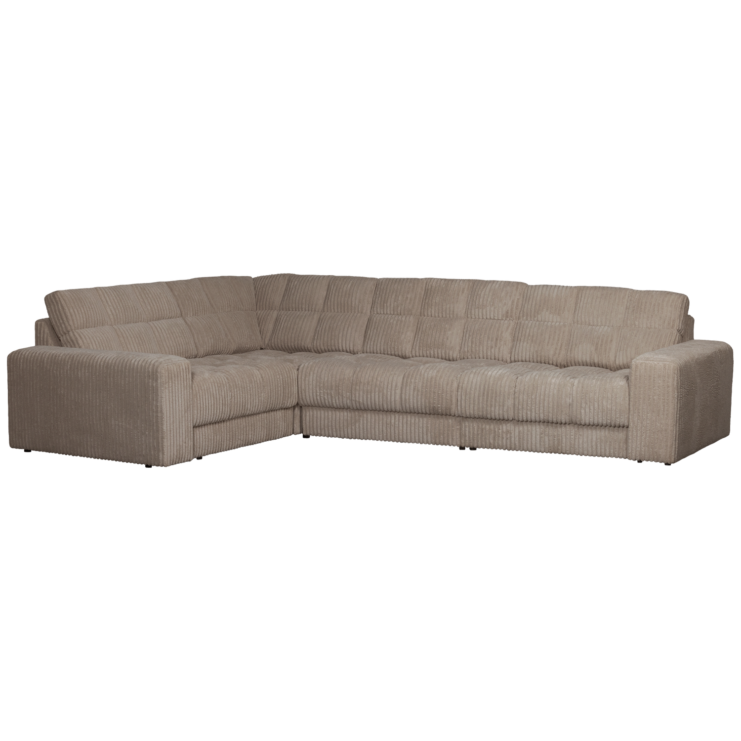 Second Date Hoekbank Links Grove Ribstof Mud van WOOOD – Luxe comfort op maat van PureWonen. Vraag naar de beste prijs.