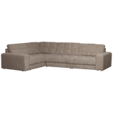Second Date Hoekbank Links Grove Ribstof Mud van WOOOD – Luxe comfort op maat van PureWonen. Vraag naar de beste prijs.