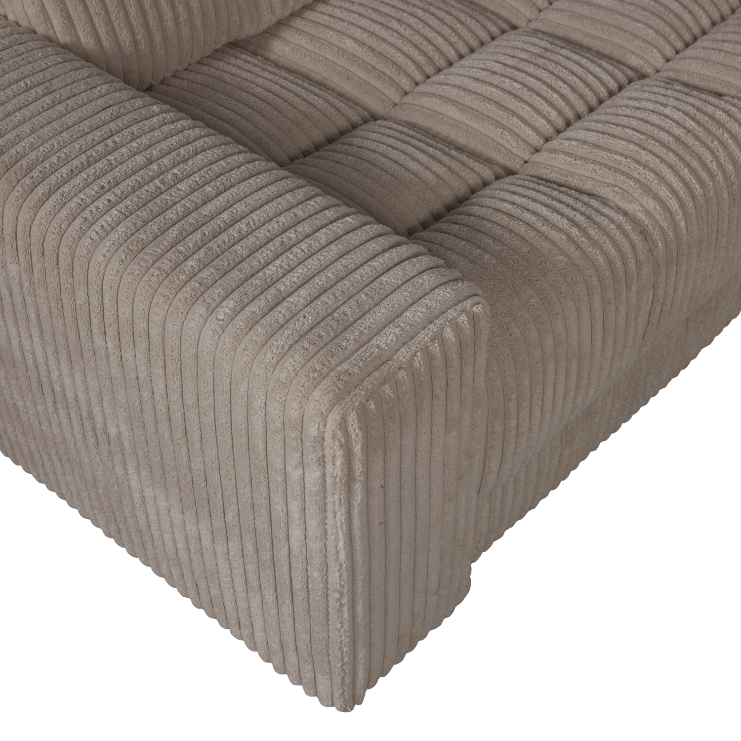 Second Date Hoekbank Links Grove Ribstof Mud van WOOOD – Luxe comfort op maat van PureWonen. Vraag naar de beste prijs.