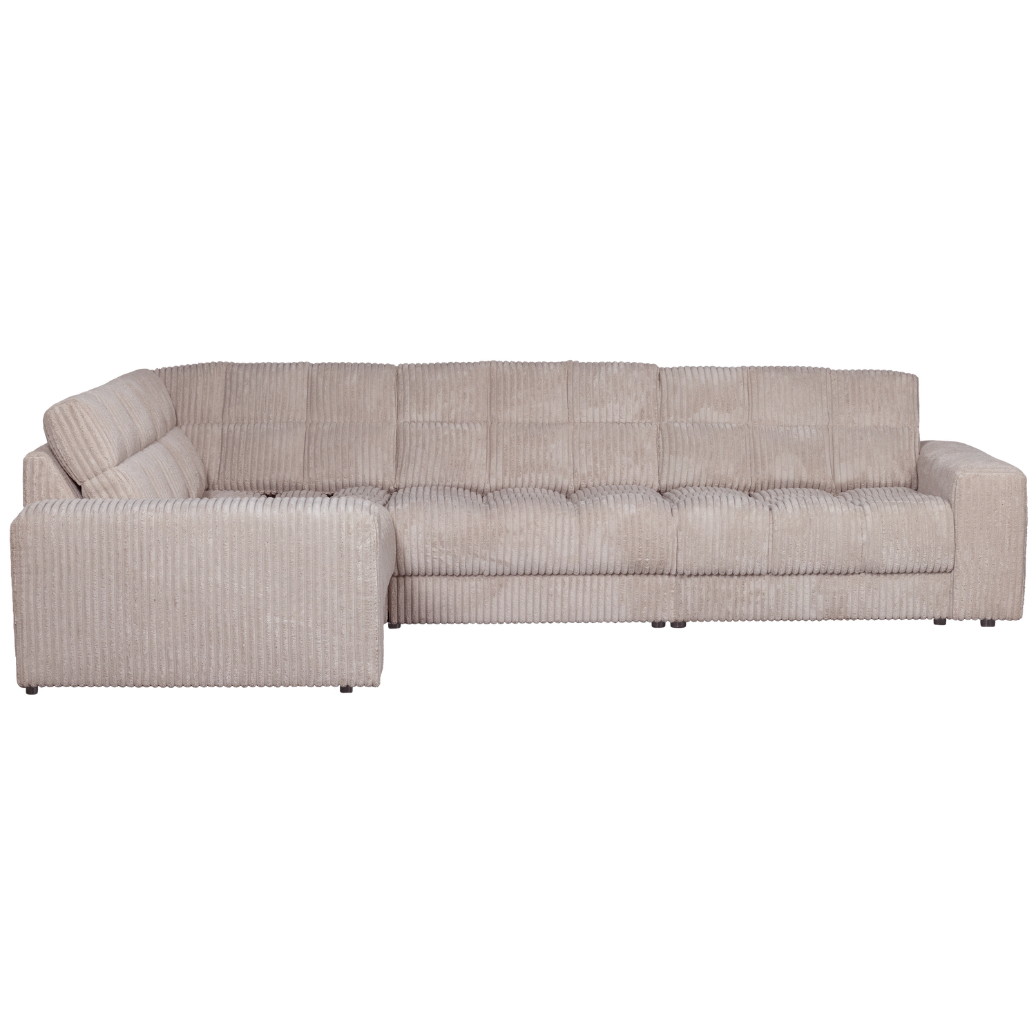 Second Date Hoekbank Links Grove Ribstof Naturel van WOOOD – Luxe comfort op maat van PureWonen. Vraag naar de beste prijs.