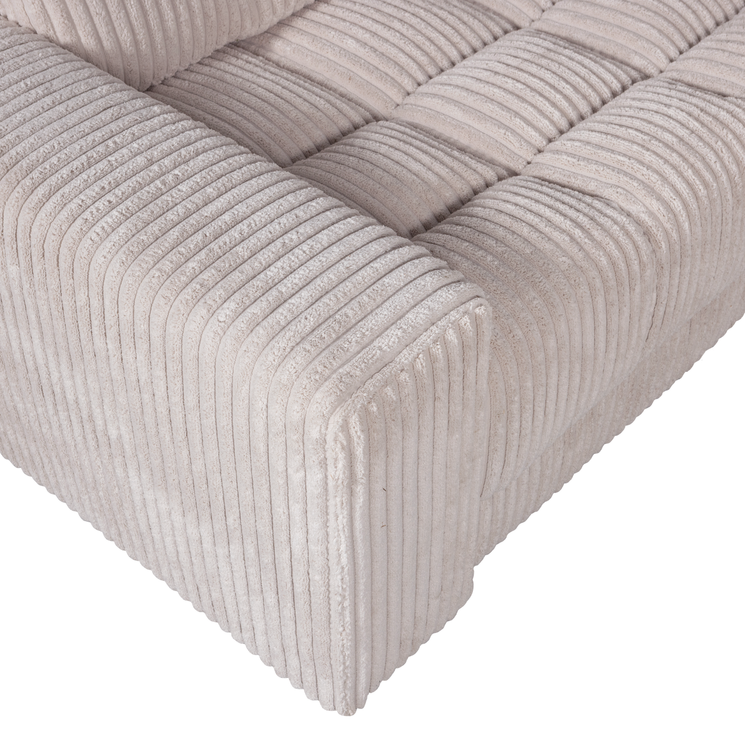 Second Date Hoekbank Links Grove Ribstof Naturel van WOOOD – Luxe comfort op maat van PureWonen. Vraag naar de beste prijs.