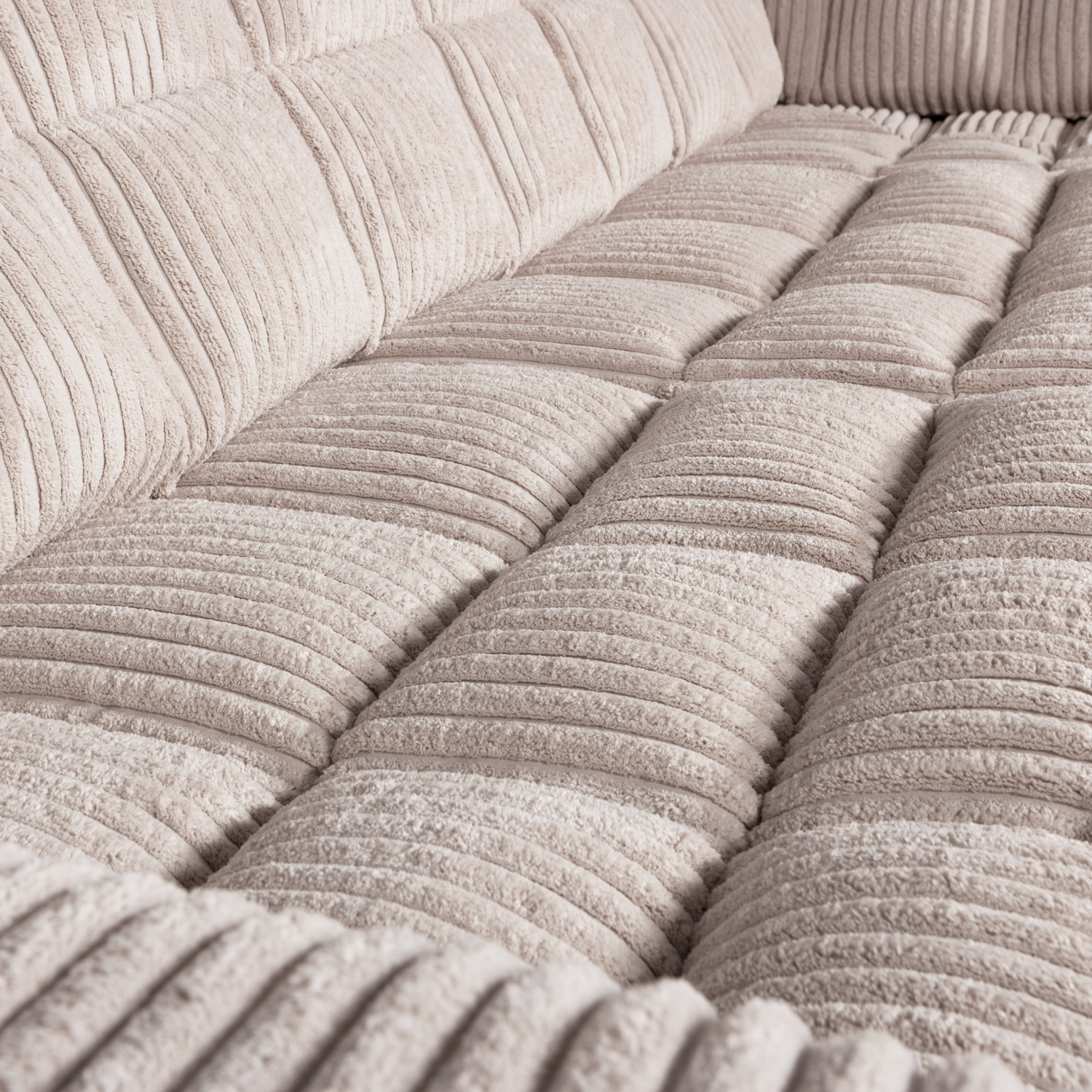 Second Date Hoekbank Rechts Grove Ribstof Naturel van WOOOD – Luxe comfort op maat van PureWonen. Vraag naar de beste prijs.