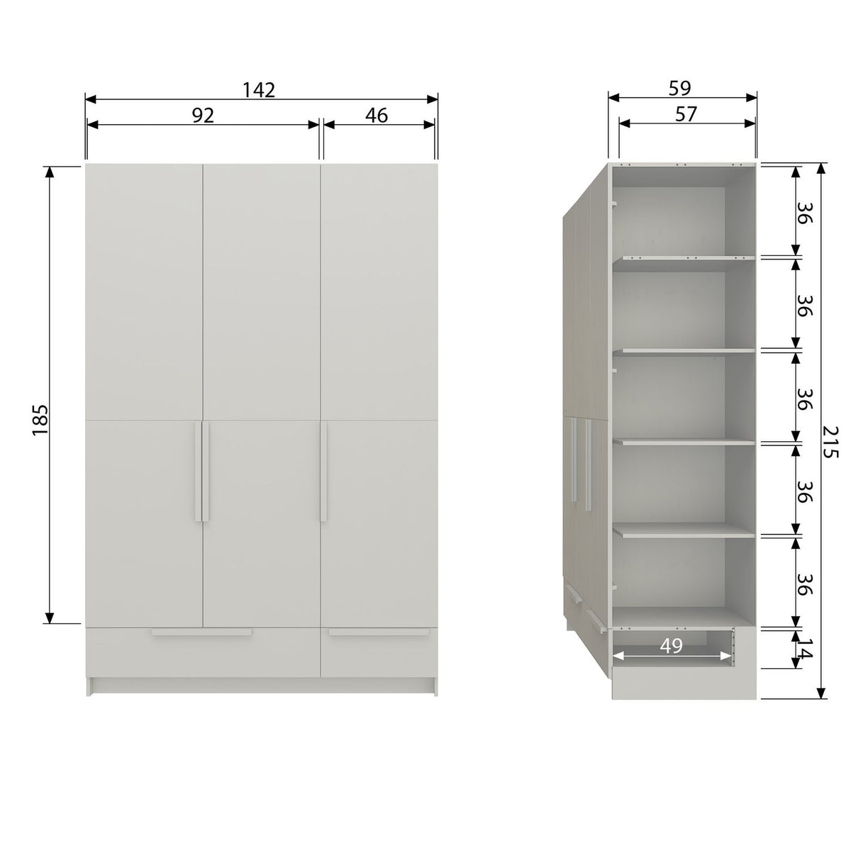 Pure 3 Deurs Hang/Legkast Splitdeur Grenen Dust [Fsc] van WOOOD – Luxe comfort op maat van PureWonen. Vraag naar de beste prijs.