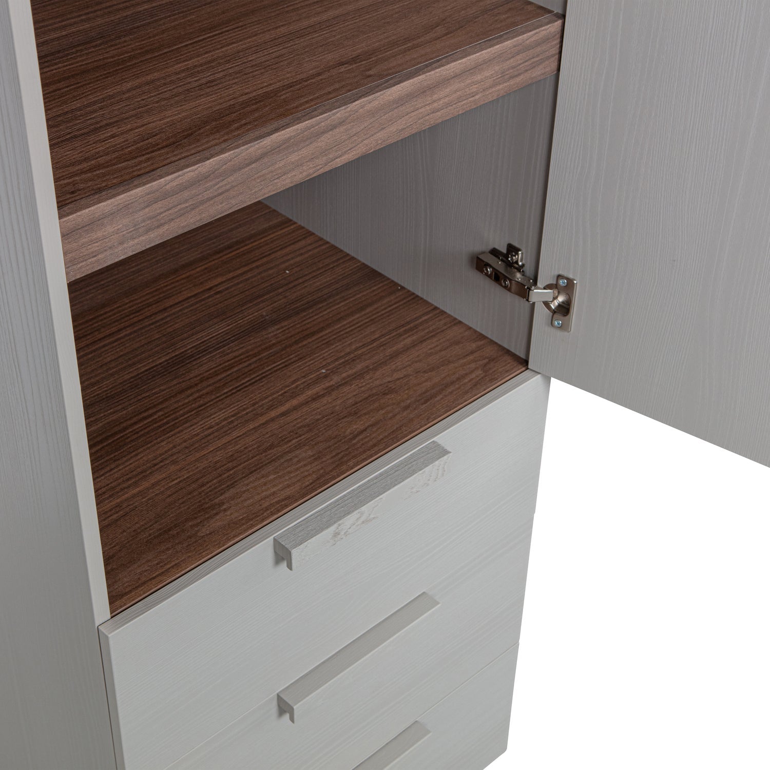 Rens 1 Drs Legkast Greep Lang Noten/Kiezelgrijs [Fsc] van WOOOD – Luxe comfort op maat van PureWonen. Vraag naar de beste prijs.