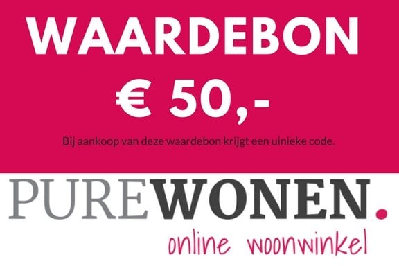 Vijftig euro waardebon van PureWonen - laagste prijs offerte van PureWonen