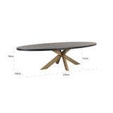 Eettafel Watson black 235 incl. spinpoot goud (Black) van Richmond Interiors – Luxe comfort op maat van PureWonen. Vraag naar de beste prijs.