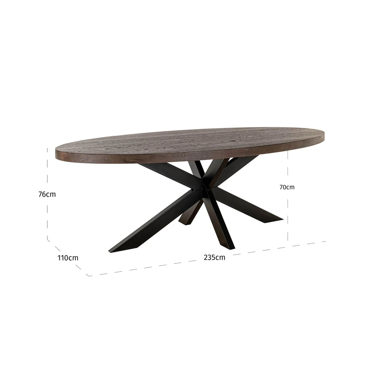 Eettafel Watson Dark brown/black 235 van Richmond Interiors – Luxe comfort op maat van PureWonen. Vraag naar de beste prijs.