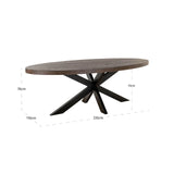 Eettafel Watson Dark brown/black 235